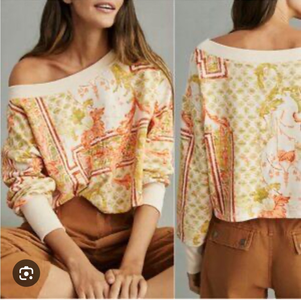 Anthropology Floral Patterned Sweater